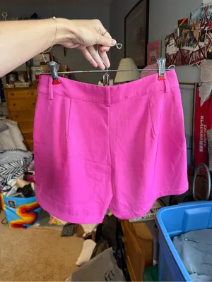 Pink Lily Hot Pink High Waist Tailored Shorts thumbnail 2