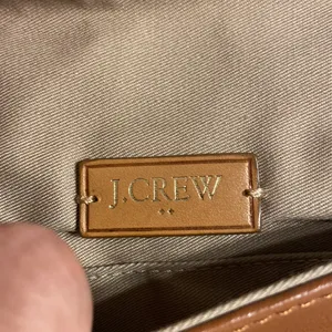 J.Crew 100% Leather Purse /Clutch tan/ brown color excellent condition thumbnail 3
