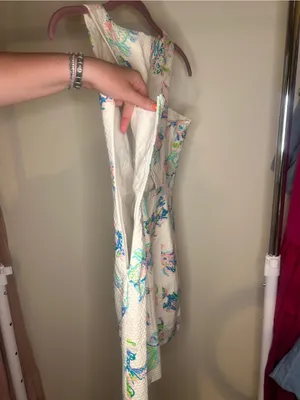 Lilly Pulitzer Cecily Dress Size 00White Mini Dress with Blue Green Floral Print thumbnail 8