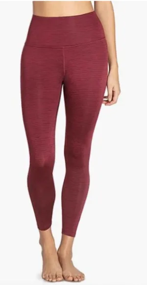 Beyond‎ Yoga Textured Leggings Women's S Heathered Burgundy Activewear thumbnail 1