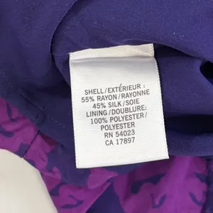 Banana Republic Purple Damask Silk Blend Sheath Dress Short‎ Puff Sleeve Size 4 thumbnail 13