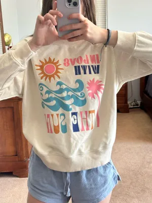 Aurelle Swim cream graphic crewneck thumbnail 7