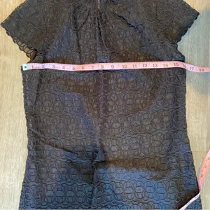 Milly Black Sheer Lace Embroidered Mini Dress Size 2 AS IS thumbnail 6