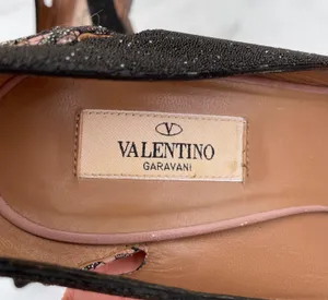 Valentino lace and caviar crystal pumps heels size IT 38.5 US 8.5 thumbnail 10