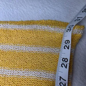 Zara Women Yellow White Striped Knit Wide Leg Pants High Rise Boho Summer Small thumbnail 8