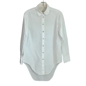 Rag & Bone White Cotton Silk High-Low Button Down Tunic Shirt Small USA thumbnail 2
