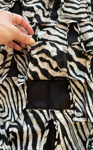 Y2K Animal Print Silk Blend Sheath Mini Dress, size S thumbnail 7