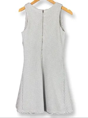 Sugar Lips Sleeveless Skater Mini Dress Textured Check Print Blue White Spring Summer Small thumbnail 5