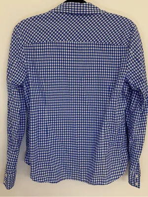 Tommy Hilfiger Blue and White Gingham Button-Down Shirt thumbnail 2