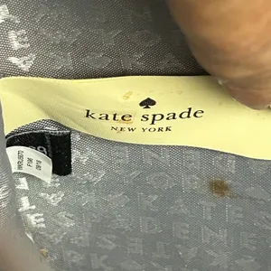 Kate Spade New York Taupe Leather Tote Bag with Glitter Bow Charm Zip Top thumbnail 11