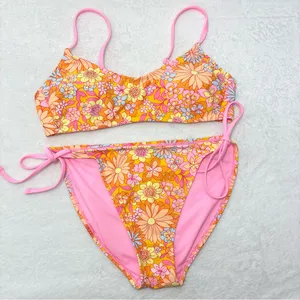 Wild Fable‎ Pink and Orange Floral Bikini Size M thumbnail 2