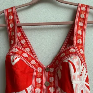 Farm Rio Monsteras 100% Linen Vibrant Tropical Vacation Mini Dress Size Small thumbnail 4