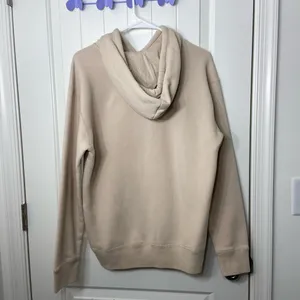 EUC Hollister Co women’s tan cream stitch decal pullover fleece lined‎ hoodie M thumbnail 6