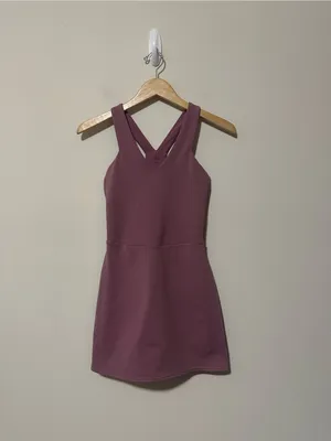 ALO Yoga Airbrush Real Dress Soft Mulberry Pink XS tennis preppy racerback vneck thumbnail 6