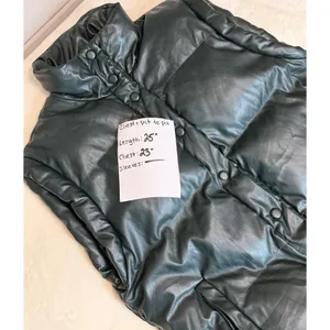 BlankNYC Easy Street Faux Leather Puffer Vest Green Quilted Snap Front Small thumbnail 7