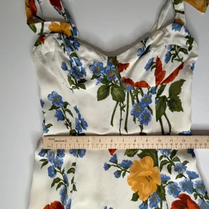 Reformation Niara Floral Print Crepe Mini Dress Size 8 Cottage Romantic Coquette thumbnail 13