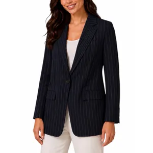 Madewell Wool Blend Oversized Blazer Jacket in Pinstripe Black Size 8 thumbnail 2