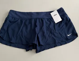 Nike Women's Navy swim Shorts with Built-In Liner thumbnail 1