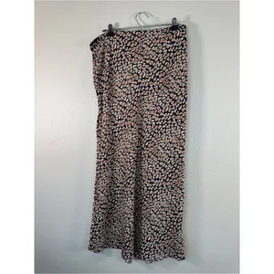 Intimately Free People Black Tan Animal Print Satin Maxi Skirt Womens XL Casual thumbnail 7