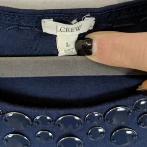 J. Crew Womens Embellished Sleeveless Shift‎ Dress Size L Pockets Blue Career thumbnail 3