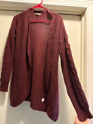 Moral Society maroon cardigan, XL thumbnail 1