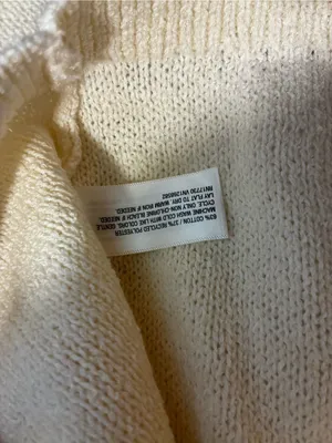 wild fable Cream Scalloped Cable-Knit Button Cardigan thumbnail 6