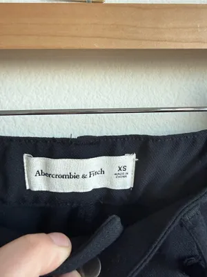 Abercrombie & Fitch High Rise Straight Leg Trousers Black Pull-On Dress Pants XS thumbnail 7