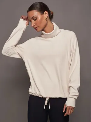 Varley Portland High Neck Midlayer Sweater Top Ivory Cream Womens Size XXS thumbnail 1