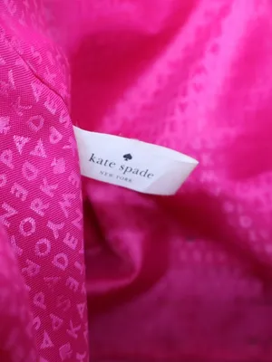 Kate Spade New York Black Nylon Tote Pink Lining Tan Leather Handles Work Bag thumbnail 11