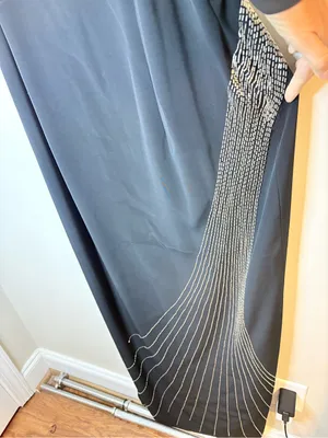Vintage Stenay Black Silver Beaded Maxi Gown Size 14 90s Y2K Formal Dress thumbnail 7