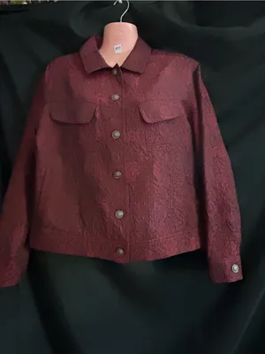 J. Jill Vintage Women's Textured Red Button-Front Blazer Jacket SM thumbnail 3