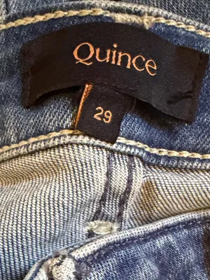 NWOT Quince Bella Stretch Relaxed Straight Jean Sz 29 (28” inseam) Seaside Blue thumbnail 2