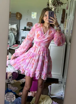 Long Sleeve Dress Pink Size XS thumbnail 1