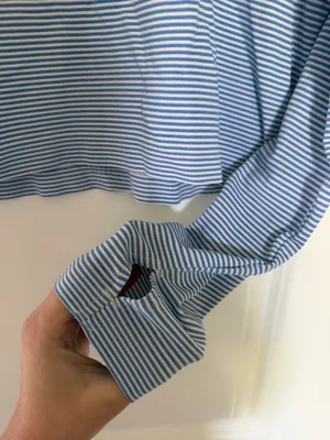 Striped Athleisure Top Blue Size L thumbnail 3