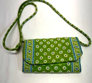 Vera Bradley Floral Green/Blue Crossbody Bag 7” X 5” PREOWNED thumbnail 1