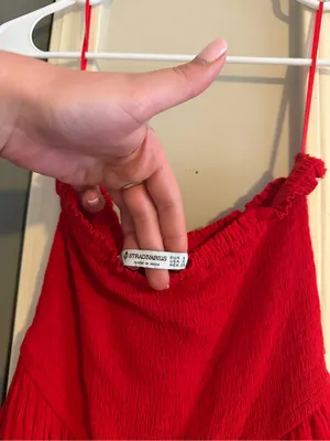 stradivarius Red Tiered Mini Dress thumbnail 3