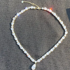 ⚜️💎 New Pavoi 18” 14K Yellow Gold Plated Clear Sparkling Cubic Zirconia Crystal Pendant Tennis Necklace 💎⚜️ thumbnail 5