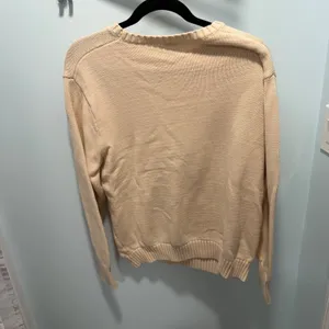 John Galt Brandy Melville Cream Cotton Knit Crewneck Sweater OS Beige MH320 thumbnail 3