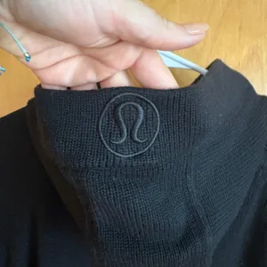 Lululemon‎ Knit Full Zip Hoodie Women Black Cashmere Blend Ribbed Sweater thumbnail 8