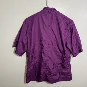 Storm Pack Women's Size Medium Short Sleeve Windbreaker Jacket Purple Zip‎ Front thumbnail 6