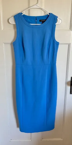 J.Crew Blue Sheath dress in four-season‎ stretch size 2 thumbnail 1