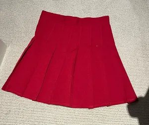 Amazon Red High Waisted A Line Cheer Pleated Skirt thumbnail 2