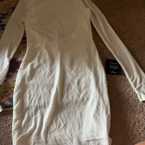 NWT Lulus Gift of Love White‎ and Silver Backless Long Sleeve Mini Dress L thumbnail 6