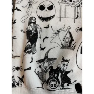 Disney Sweatshirt The Nightmare Before Christmas Cream Jack Skellington NWT Flaw thumbnail 6
