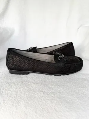 Aerosoles Women's Black Faux Leather Slip-On Loafer Flats 9.5 Square Toe thumbnail 2