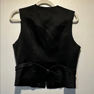 Genuine soft leather zip up vest size L‎ Black Size L thumbnail 5