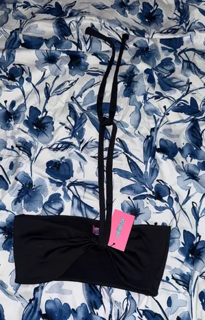 Edikted Black Halter Tie Top thumbnail 1