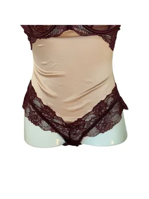 Frederick’s of Hollywood X Megan Fox Milana Lace Bodysuit Wine Burgundy M thumbnail 2