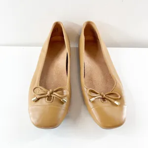 Vionic Klara Leather Slip On Cap-Toe Ballet Flats Brown Nappa Leather US 8 thumbnail 3