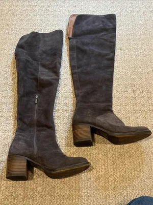 Lucky Brand Women's Over-the-Knee Suede Block Heel Boots - Charcoal thumbnail 8